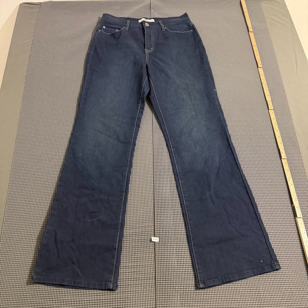 Levis 512 Perfectly Slimming Bootcut Jeans Women 12M Dark Wash Blue Stretch